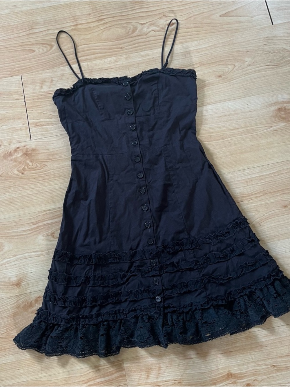Vintage Betsey Johnson New York Black Label 100% Cotton Little Black Dress